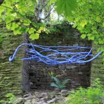 Markierung blau, schwebend